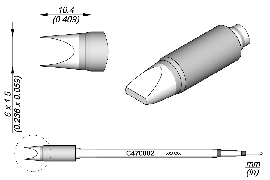 C470002 - Chisel Cartridge 6 x 1.5